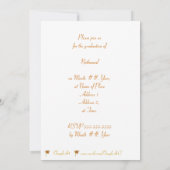 オレンジイエロー卒業キャップ&タッセル招待状 招待状 (裏面)