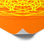 オレンジイエロー抽象芸術アート万華鏡のように千変万化するパターン ポスター (角)