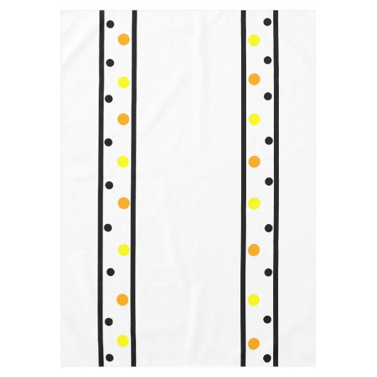 オレンジイエロー水玉模様 テーブルクロス (正面)