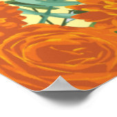 オレンジイエロー結婚バラフローラ ポスター (角)