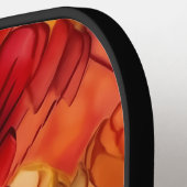 オレンジイエロー絞り染めハートモノグラム ピックルボールラケット (左詳細)