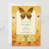 オレンジイエロー&金ゴールドバタフライスウィート16パーティー 招待状 (裏面)