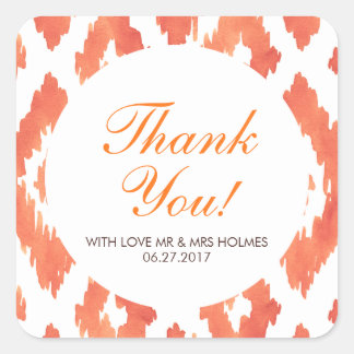 オレンジイカットありがとう スクエアシール