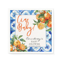 オレンジイタリアン色の水色ベビーシャワー