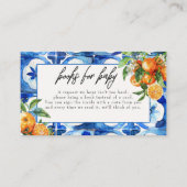 オレンジイタリアン色の赤ちゃんシャワーブックリクエスト エンクロージャーカード (正面)