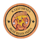 オレンジイラストレーションサークルピザカッティングボード カッティングボード (正面)