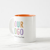 オレンジインナーコーヒーマグ ビジネスロゴ&ネーム 11oz ツートーンマグカップ (正面左)