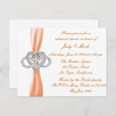 オレンジインフィニティハートリハーサルディナー招待状 招待状 (正面/裏面)