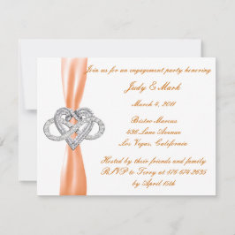 オレンジインフィニティハート婚約パーティ招待状 招待状