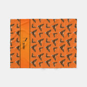 オレンジイーグパーソナライズされたの名前 フリースブランケット (正面(横))