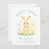 オレンジイースターバニー最高のスクール先生 シーズンポストカード (正面/裏面)