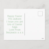 オレンジイースターバニー最高のスクール先生 シーズンポストカード (裏面)