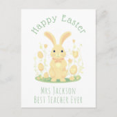 オレンジイースターバニー最高のスクール先生 シーズンポストカード (正面)