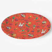 オレンジイースターパターン紙プレート ペーパープレート (アングル)