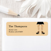 オレンジウィッチストライプのレッグカスタム文字ハロウィーン ラベル (インサイチュ)