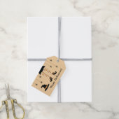 オレンジウィッチレッグアンドスパイダーズハッピーハローウィン文字 ギフトタグ (より糸付き)