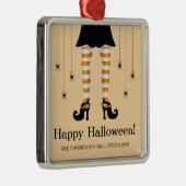 オレンジウィッチレッグアンドスパイダーズハッピーハローウィン文字 メタルオーナメント (右)
