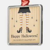 オレンジウィッチレッグアンドスパイダーズハッピーハローウィン文字 メタルオーナメント (左)
