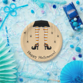 オレンジウィッチレッグアンドスパイダーズハッピーハローウィン ペーパープレート (パーティー)