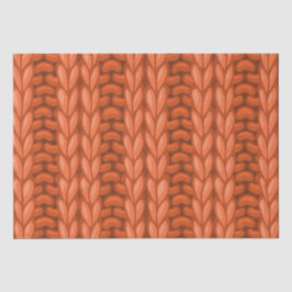 オレンジウィンター編み物ウールパターン 薄葉紙