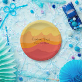 オレンジウェーブサンシャイン鮮やかデザインカスタム文字 ペーパープレート (パーティー)