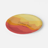 オレンジウェーブサンシャイン鮮やかデザインカスタム文字 ペーパープレート (アングル)