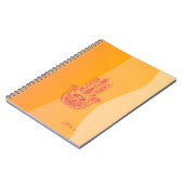 オレンジウェーブシンプルレッドハムサパーソナライズされた ノートブック (左側)