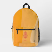 オレンジウェーブシンプルレッドハムサパーソナライズされた プリントバックパック (正面)