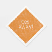 オレンジウォーターカスタムカラー文字ベビーシャワーOhベビー スタンダードランチョンナプキン (角)