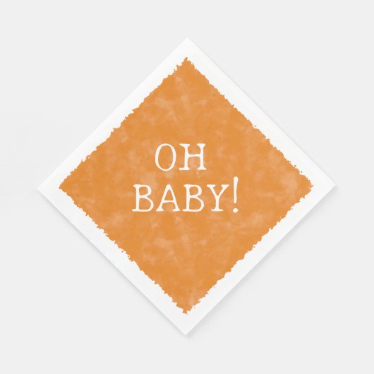 オレンジウォーターカスタムカラー文字ベビーシャワーOhベビー スタンダードランチョンナプキン (角)