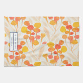 オレンジウォーターカラーエアブビーチバケーションレンタル キッチンタオル (横)