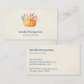 オレンジウォーターカラーカボチャフェイクオンパーチメント 名刺 (正面/裏面)