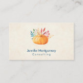 オレンジウォーターカラーカボチャフェイクオンパーチメント 名刺 (正面)