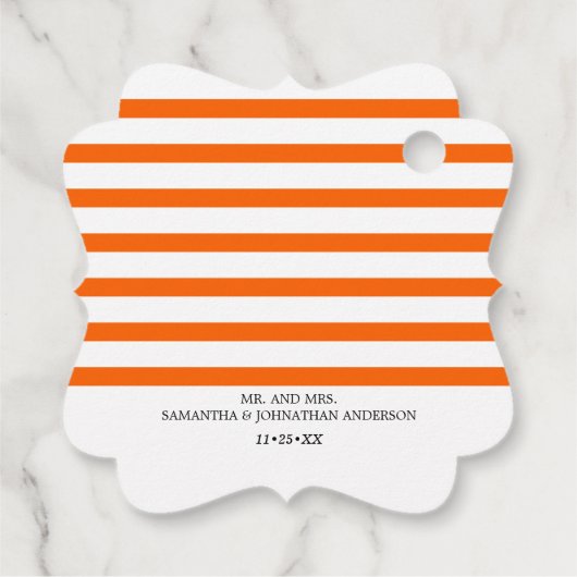 オレンジウォーターカラーカボチャ紅葉サンキュー フェイバータグ (裏面)