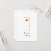 オレンジウォーターカラーカリフォルニアポピー カード (正面/裏面インサイチュ)