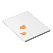 オレンジウォーターカラーカリフォルニアポピー ノートパッド (アングル)