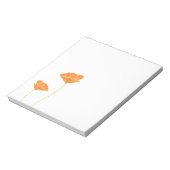 オレンジウォーターカラーカリフォルニアポピー ノートパッド (回転)