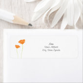 オレンジウォーターカラーカリフォルニアポピー ラベル (インサイチュ)