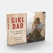 オレンジウォーターカラーガールパパスクリプト父の日 フォトブロック (左)