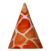 オレンジウォーターカラーキリンプリント誕生日 パーティーハット (右)