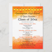 オレンジウォーターカラークラス懇親会テンプレート 招待状 (正面)