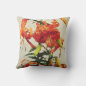 オレンジウォーターカラータイガーリリー1 クッション (裏面)