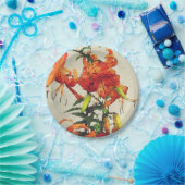 オレンジウォーターカラータイガーリリー1 ペーパープレート (パーティー)