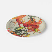 オレンジウォーターカラータイガーリリー1 ペーパープレート (アングル)