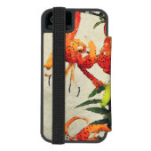 オレンジウォーターカラータイガーリリー1 INCIPIO iPhoneウォレットケース (フォリオ裏面)