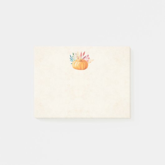 オレンジウォーターカラーパンプキン秋シーズン ポストイット (正面)