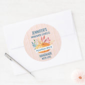 オレンジウォーターカラーパンプキン秋シーズン ラウンドシール (封筒)