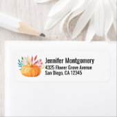 オレンジウォーターカラーパンプキン秋シーズン ラベル (インサイチュ)