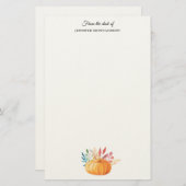 オレンジウォーターカラーパンプキン秋シーズン 便箋 (正面/裏面)