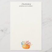 オレンジウォーターカラーパンプキン秋シーズン 便箋 (正面)